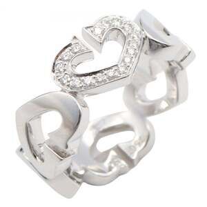 CARTIER 18k White Diamond Heart Ring